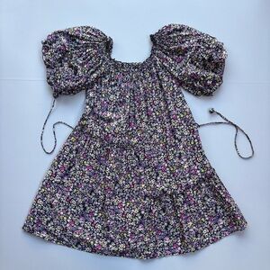 Apiece Apart Divina Mini Dress Small Floral Cotton Silk Blend Dainty Cattagecore